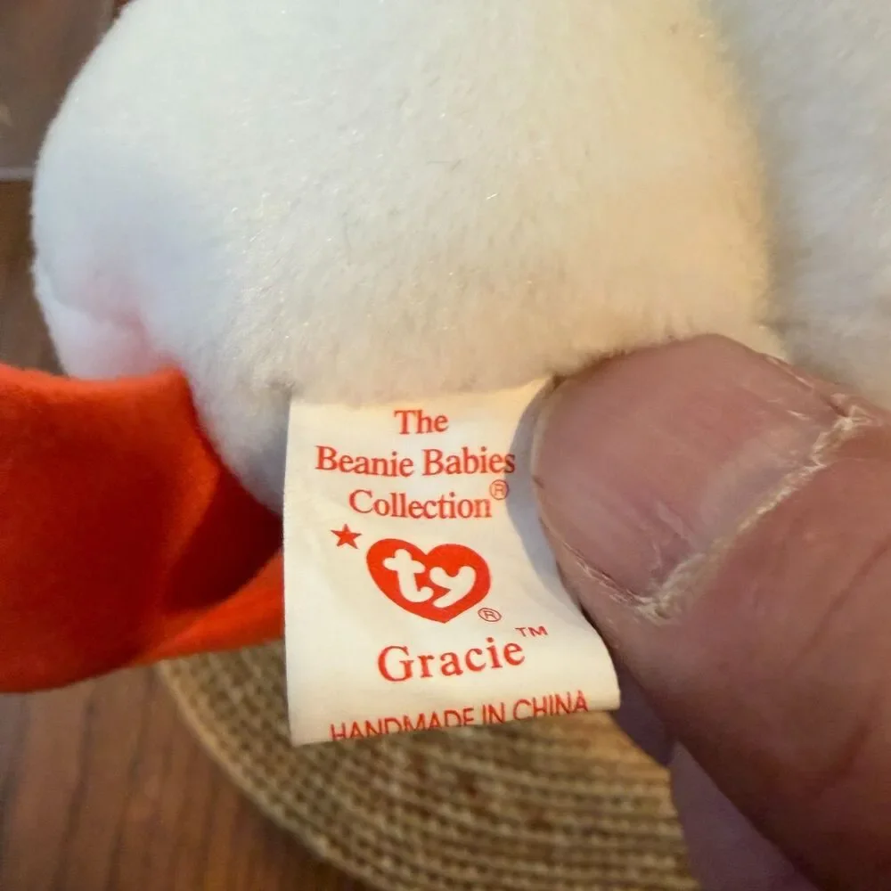 Ty Beanie Babies Gracie & Stilts MWMT w/ 2 Hard Acrylic Display Cases